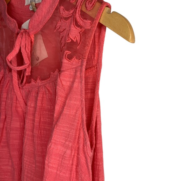 Easel swing tank top with sheer detail coral size small - Picture 7 of 12